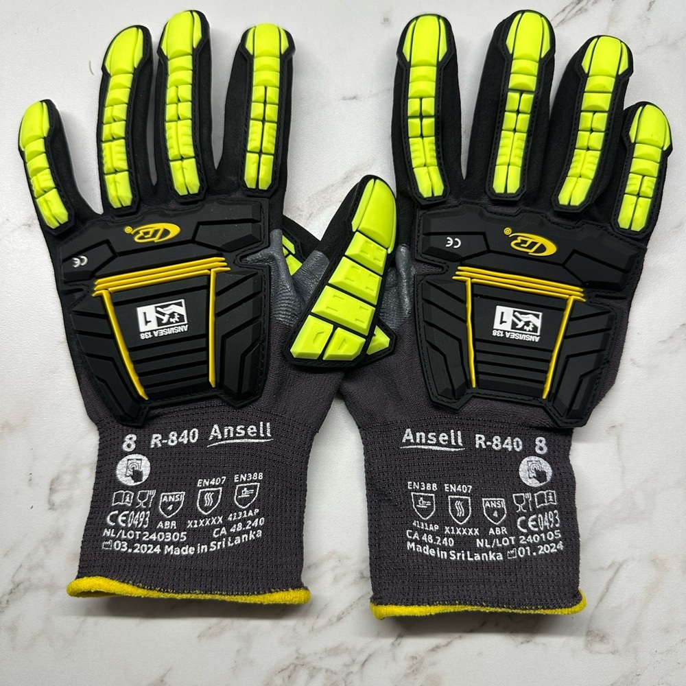 Ansell Ringers R840VP Impact Resistant Gloves Size 8